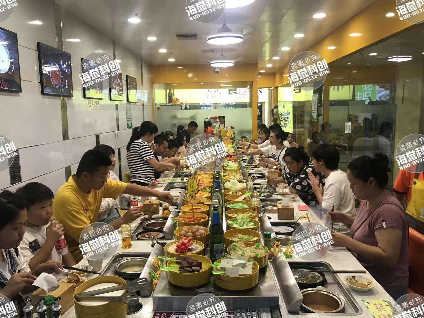 涮烤一体旋转小火锅设备