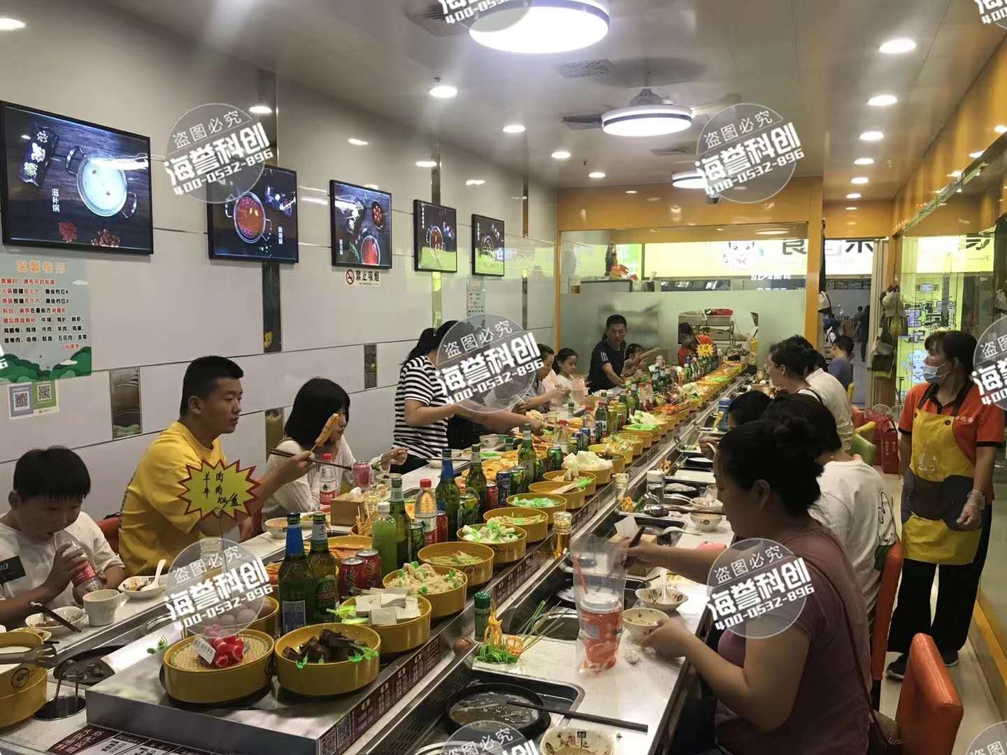 涮烤一体旋转小火锅设备