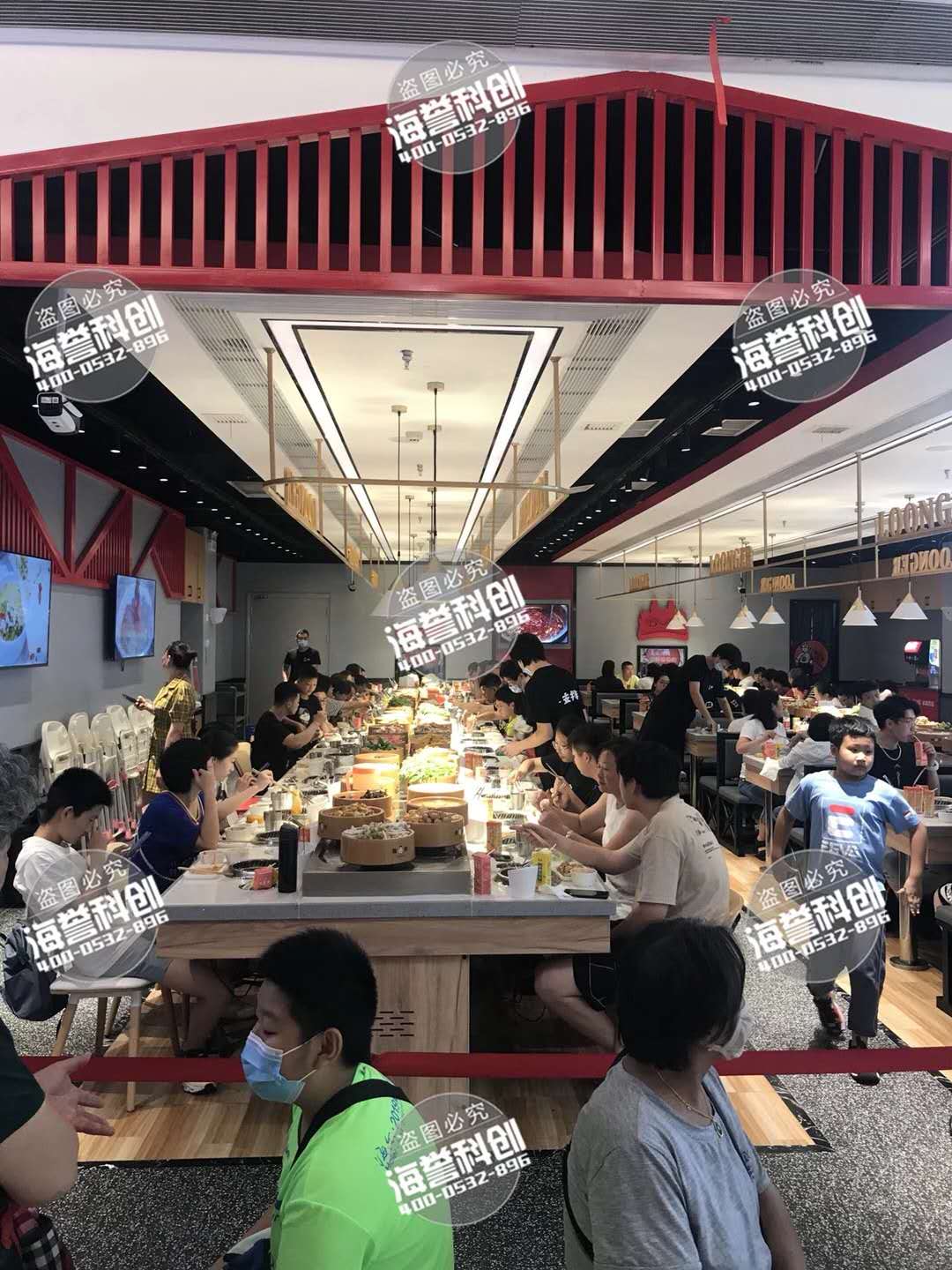 自助旋转小火锅无油烟排风净化 