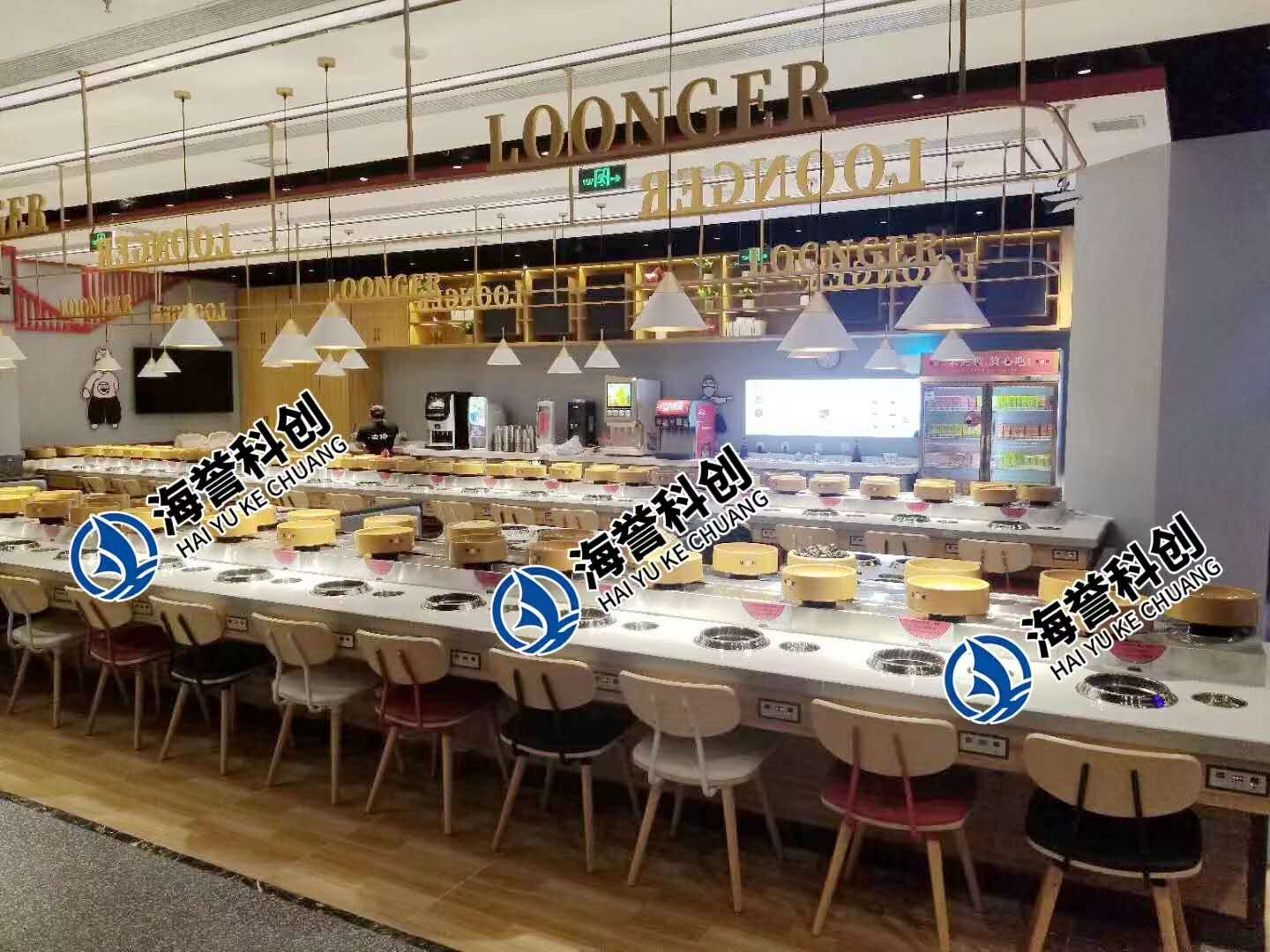 自助旋转小火锅无油烟排风净化 