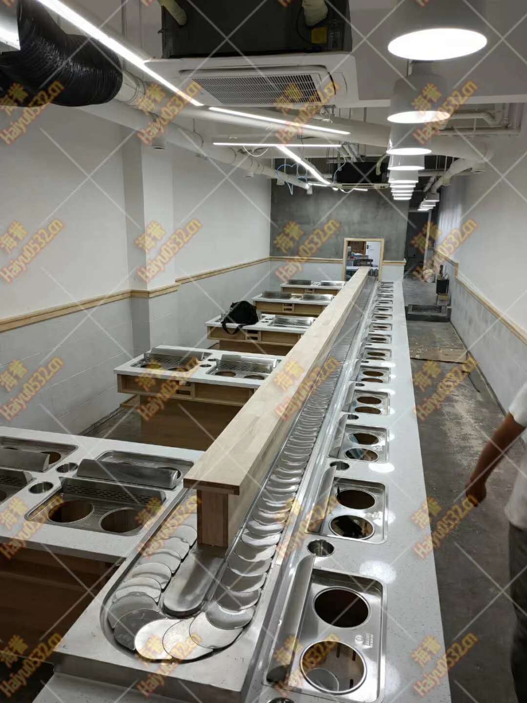 涮烤一体净化排烟旋转小火锅设备