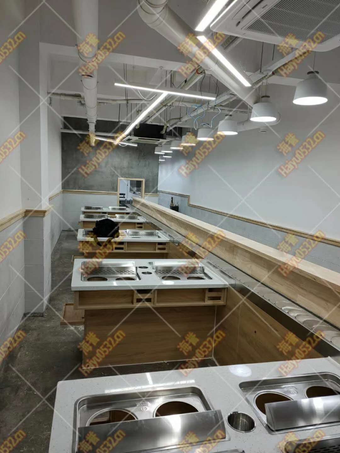 涮烤一体净化排烟旋转小火锅设备