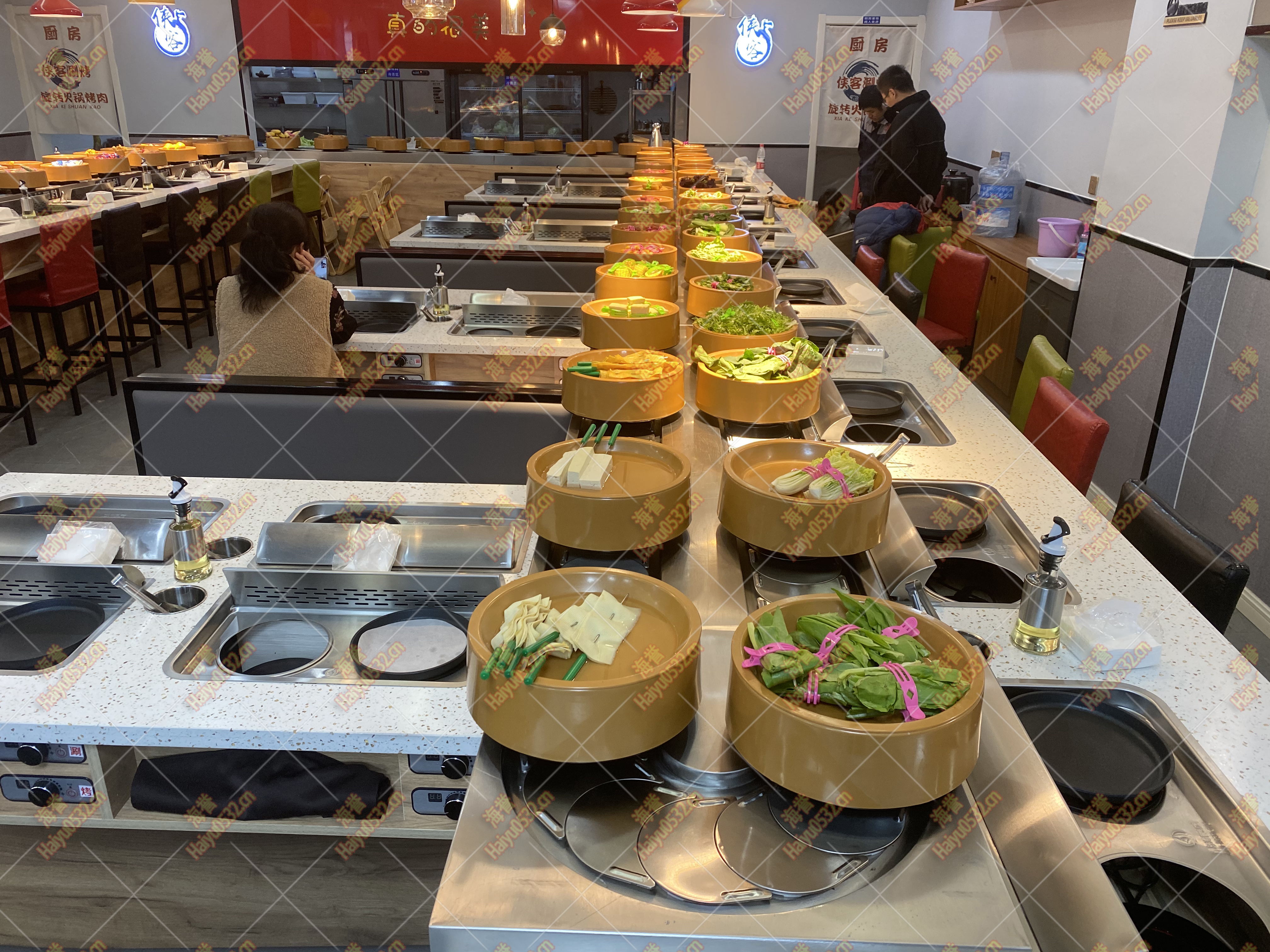 无烟旋转小火锅设备