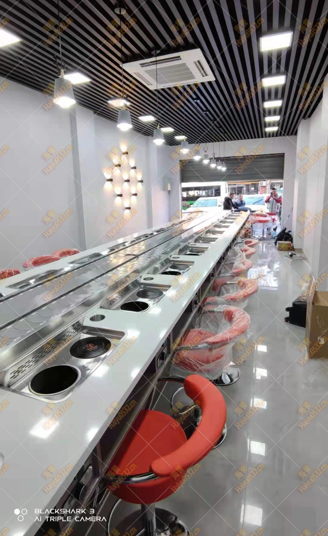无烟涮烤旋转小火锅设备