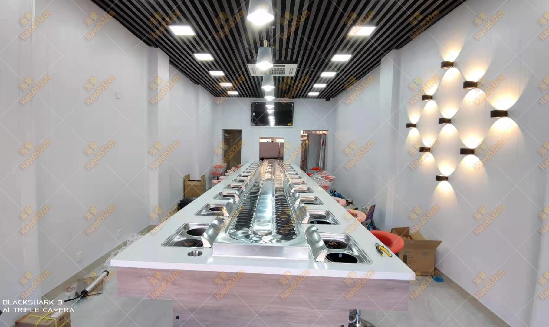 青岛李沧无烟涮烤旋转小火锅设备完成