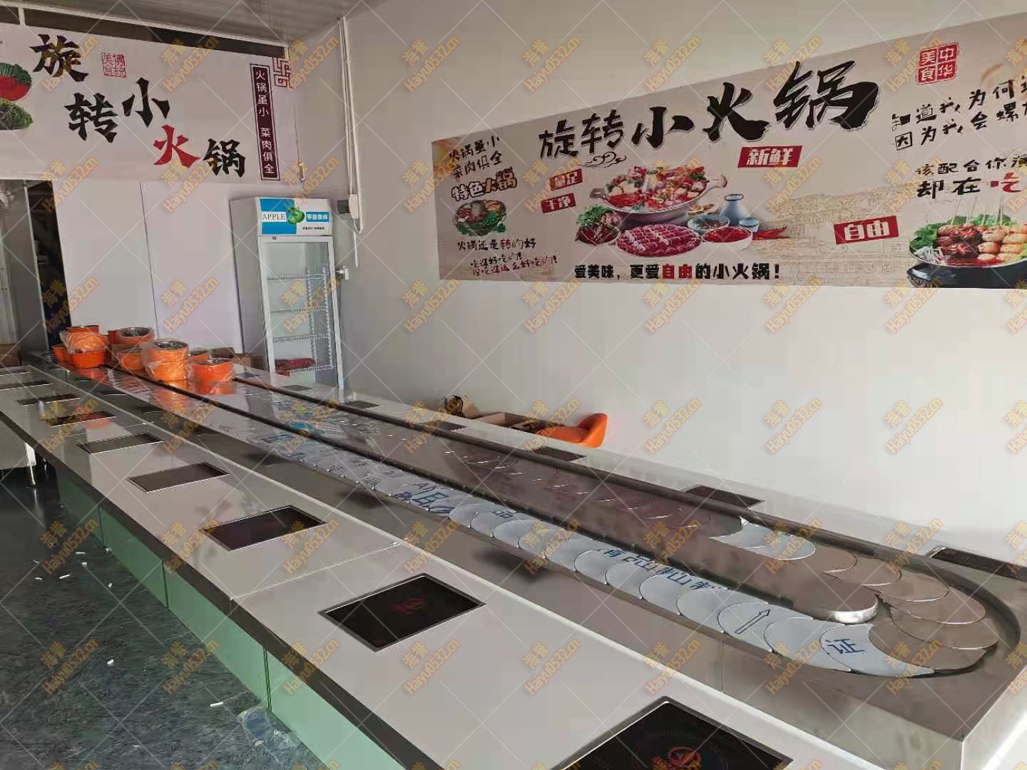 云南单涮旋转小火锅设备安装完成
