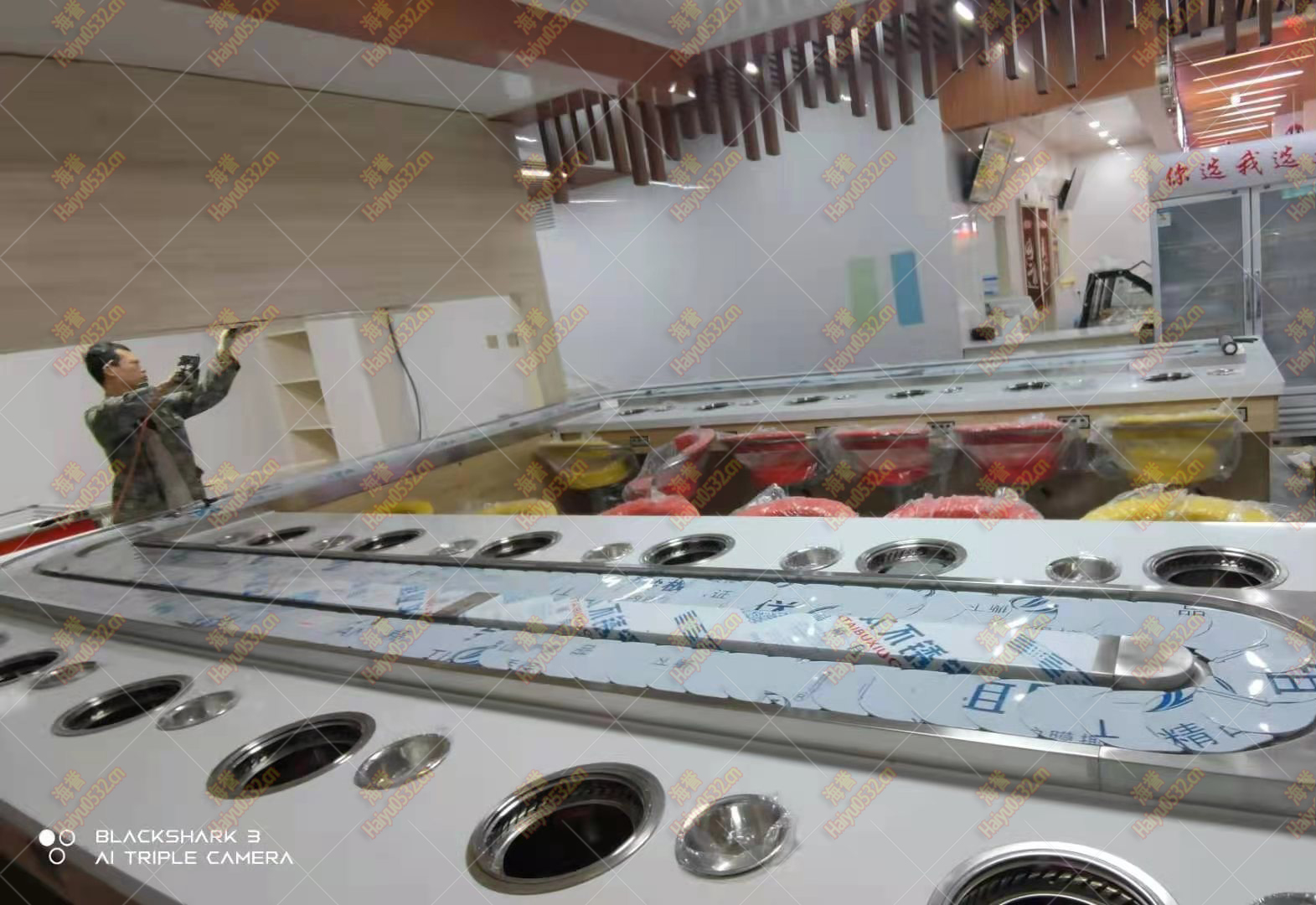 单涮无烟旋转小火锅设备