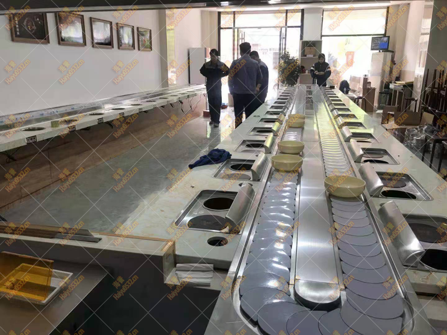 莱州无烟涮烤旋转小火锅设备完工
