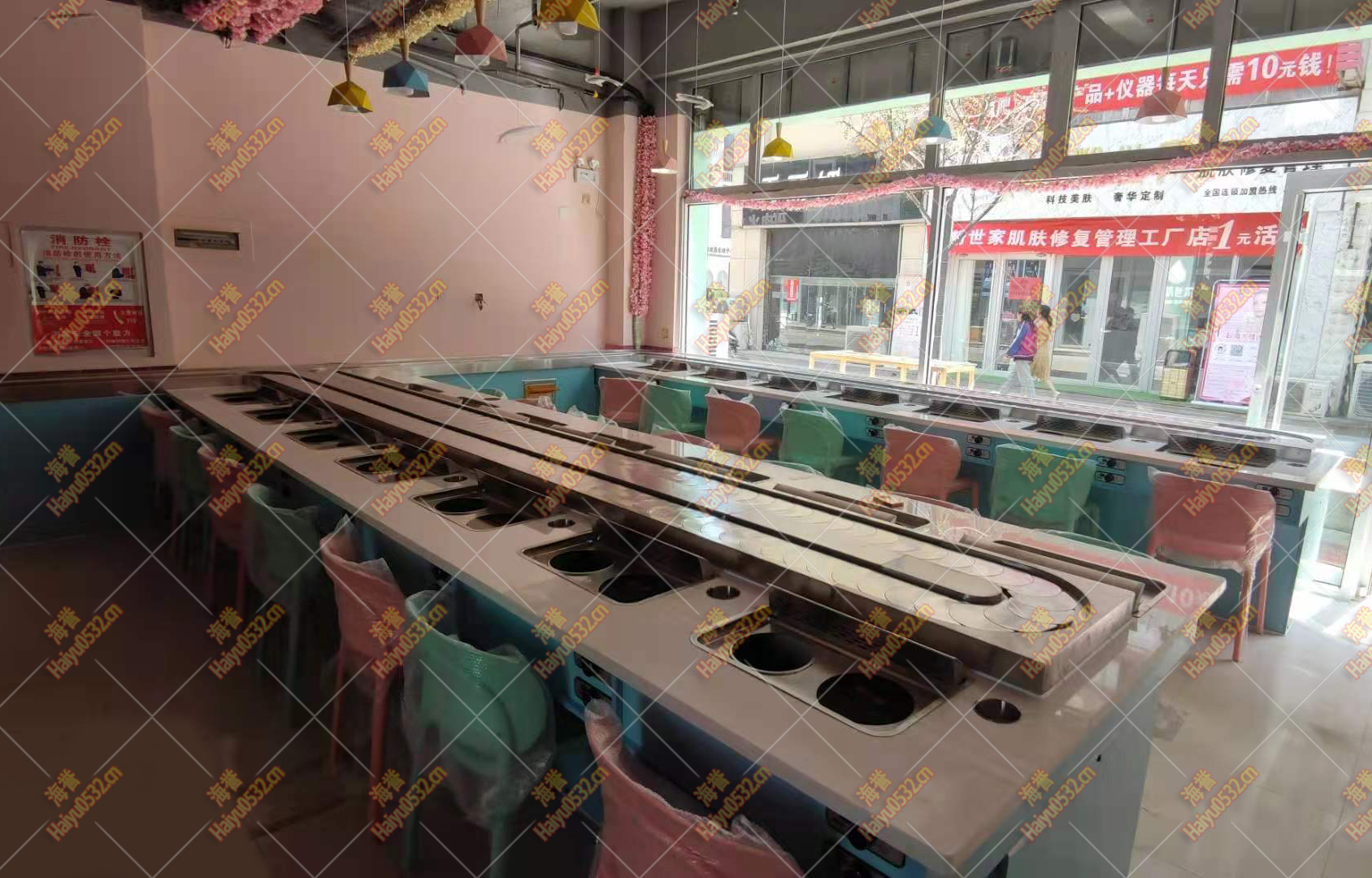 潍坊无烟涮烤旋转小火锅设备
