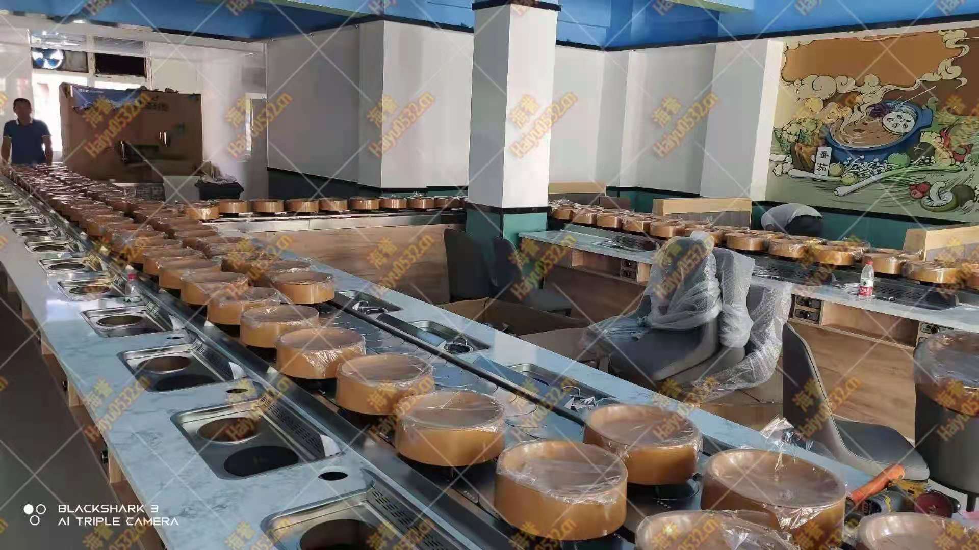 无烟涮烤旋转小火锅设备