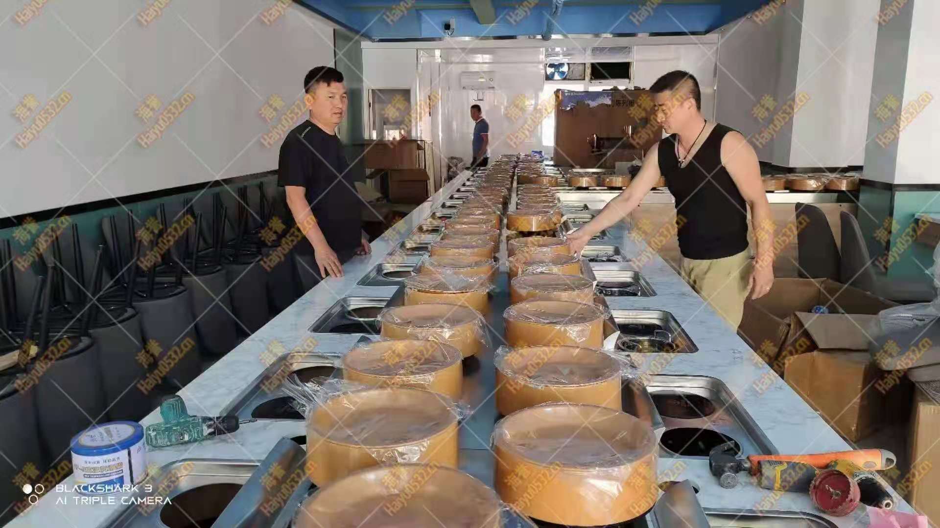 无烟涮烤旋转小火锅设备