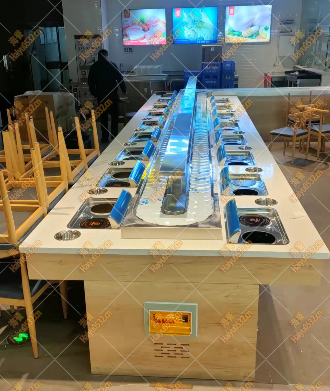 无烟涮烤旋转火锅设备