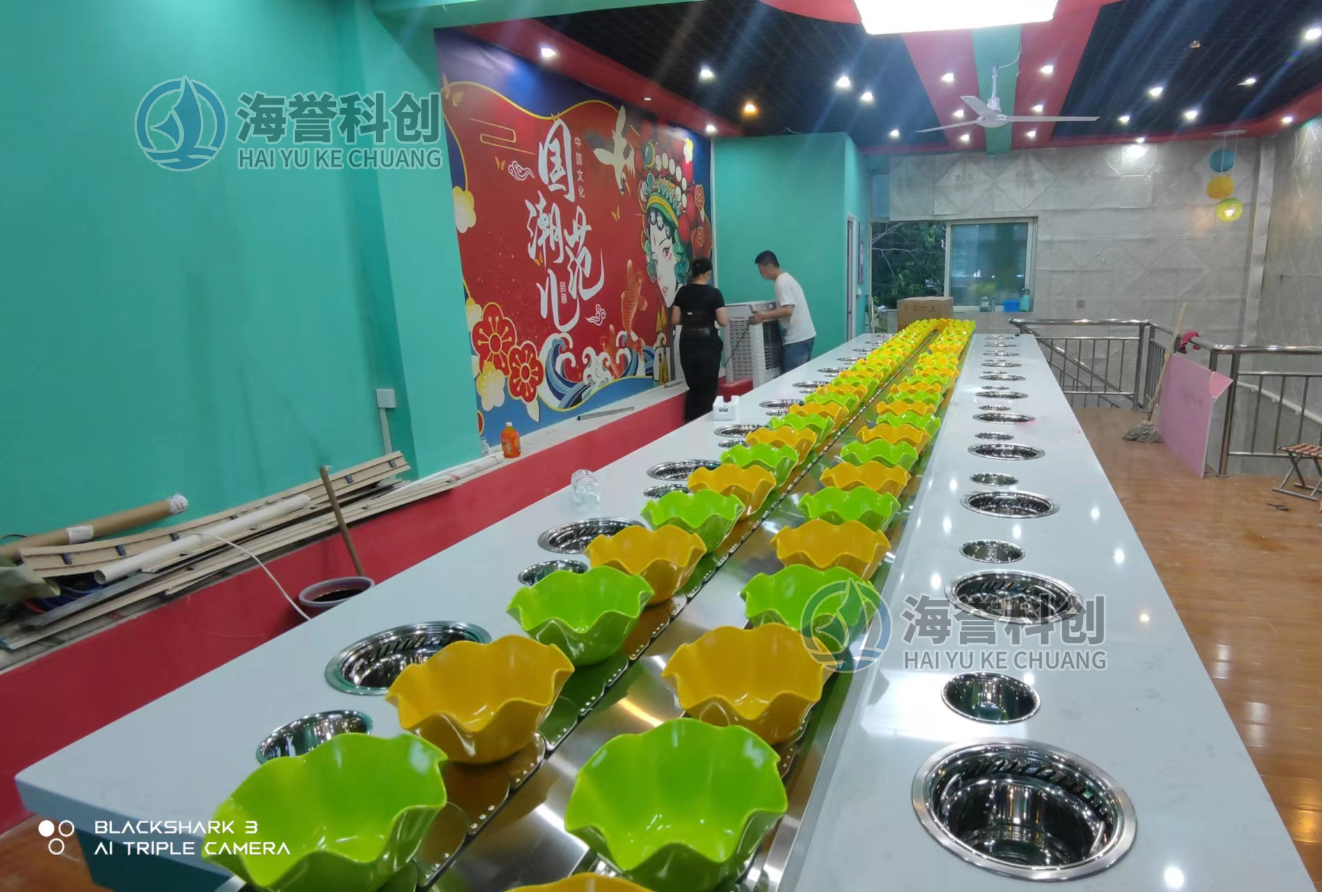 宁夏单涮排烟回转火锅设备